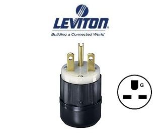 Picture of Leviton 5666-C - NEMA 6-15P Straight Blade  Power Plug