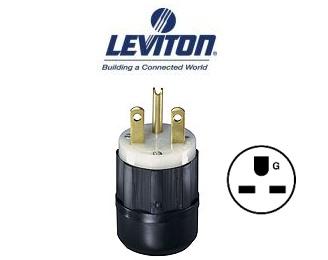 Picture of Leviton 5466-C - 20 AMP NEMA 6-20P Straight Blade  Power Plug