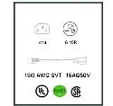 Picture of IEC C14 to NEMA 6-15R 1 ft. Power Adapter Cord