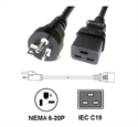 Picture of NEMA 6-20P to IEC C19 Power Cords