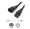 Picture of C14 to C13 Power Cords 10A/250V 18/3 AWG 