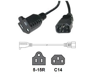 Picture of 5-15R to C14 Power Cords