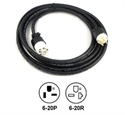 Picture of NEMA 6-20P to 6-20R Extension Power Cords