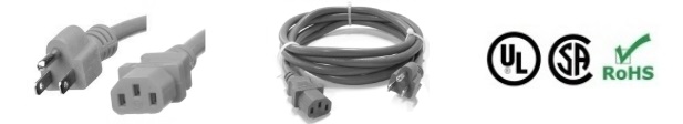 5-15p to c13 white power cord