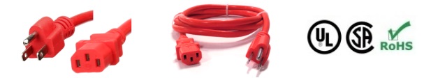 5-15p to c13 red power cord
