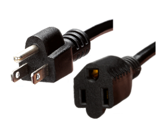 25 Foot NEMA 5-15P Extension Cords Rated 13 Amps, 125V, 16/3 AWG