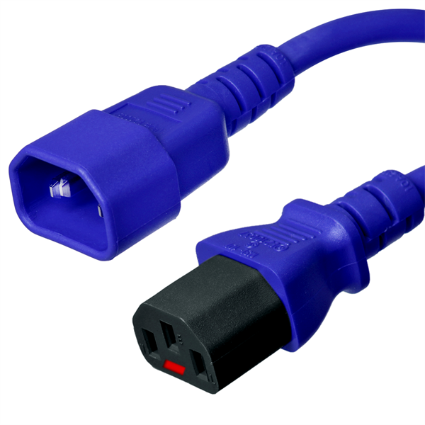 6 Foot Blue C14 to Locking C13 Power Cord - 10 Amps, 250V