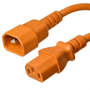 4 Foot Orange C14 to C13 Power Cord - 15 Amps, 250V