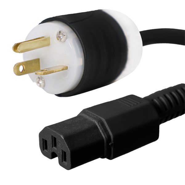 8 Foot 6-20P to C15 Power Cord - 15A, 250V