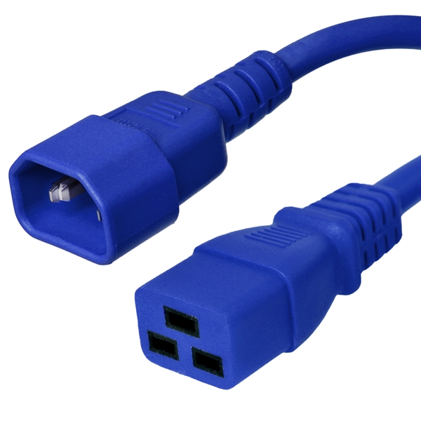 8 Foot Blue C14 to C19 Power Cord - 15 Amps, 250V