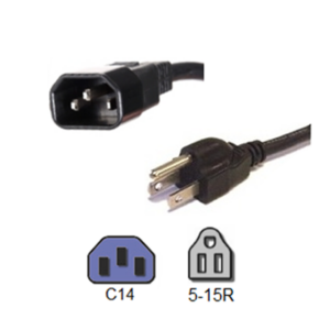 C14 to 5-15R Cords - Custom A/V Rack