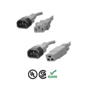 Gray C14 Power Cords - Custom A/V Rack