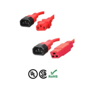 Red C14 Power Cords - Custom A/V Rack