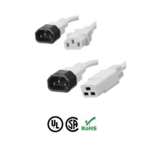 White C14 Power Cords - Custom A/V Rack