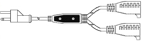 splitter power cord 5-15  to 5-15R