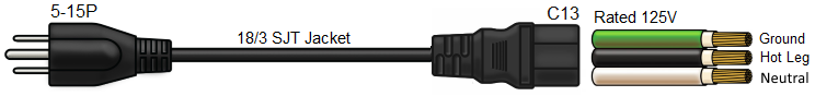 5-15 pc power cable