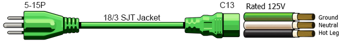 5-15 pc power cable
