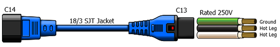 C14 to C13 power cord