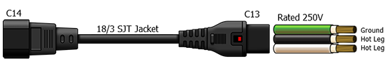C14 to C13 power cord