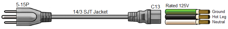 5-15 pc power cable