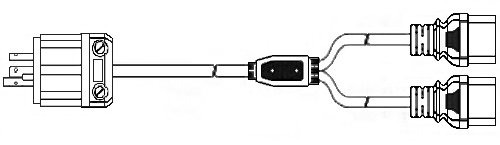 splitter power cord, l6-15 C19