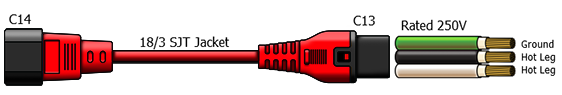C14 to C13 power cord