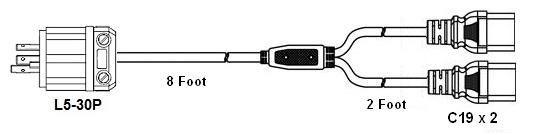 splitter power cord, l5-30 c19