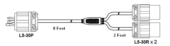 splitter power cord, l5-30 l5-30
