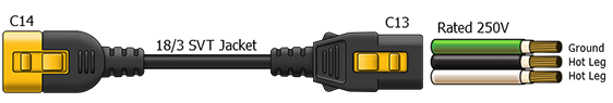 C14 to C13 power cord