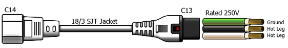 C14 to C13 power cord