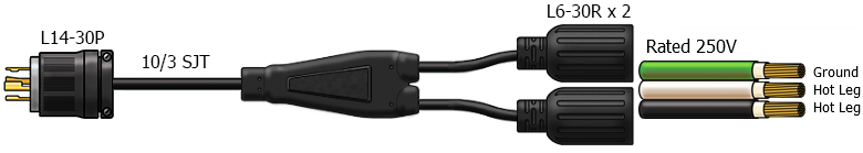 splitter power cord, l21-30 TO L5-20